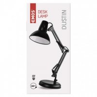 Stolní lampa DUSTIN na žárovku E27, černá EMOS Z7612B