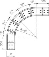 OBO WRB 90 120 FS Oblouk 90° pro kab.žl. pro vel. rozp. 110x200 Ocel pás.zink