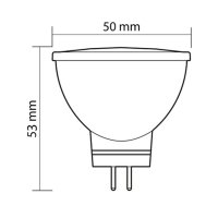LED žárovka GU5.3 12V 4,6W 4000K CRI80 vyz. úhel 100° use 360° 400lm 550mA