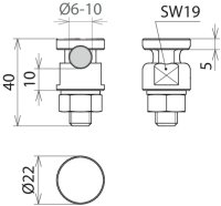 UNI-KS-připojovací svorka Nerez (V4A) pro d6-10mm nebo 16mm2 slaněný DEHN 540122