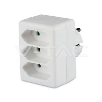3 Outlet Adapter 2.5A  White Label + Pol