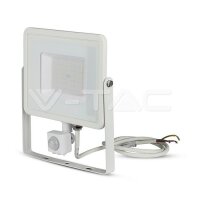50W LED Sensor Floodlight SAMSUNG CHIP Cut-OFF Function White Body 3000K VT-50-S