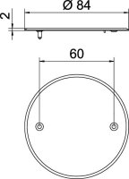 OBO ZA 60-D Univerzální víko pro krabici pod omítku/do dytých stěn O84mm bílá