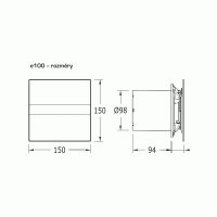 Ventilátor e100 GB sklo černá CATA 00900402