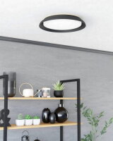 Stropní svítidlo PENJAMO 1 LED d465 černá/dřevo/bílá 20W IP20 EGLO 900857