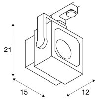 EURO CUBE bodové svítidlo pro 3fáz lištu LED 4000K bílé 60° vč. 3fáz adaptéru