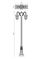 Sloupkové svítidlo YORK STH270 E27 2X70W IP44 BR REDO 9655