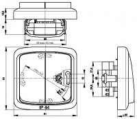ABB 3558A-52940 B Přepínač dvojitý střídavý,s krytem a rámečkem,řazení 6+6,IP44