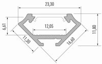 Hliníkový profil AL-PROFIL C SILVER 1M (10-0034-10) GREENLUX GXLP1026