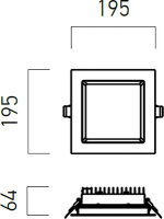 XEVO REC. SQ. FITTING 22W 220-240V AC 30