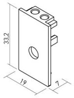 XCLICK S END CAP WITH HOLE BK
