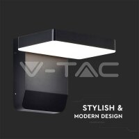 17W LED Wall Light Black Body Square 3000K IP65, VT-11020 V-TAC SKU2944