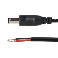 Power konektor - vidlice volný konec (AWG 22/0,34 mm2) černý max. 3 A délka 1 m