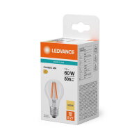 LED CLASSIC A V 7W 830 Clear E27 LEDVANCE 4099854482625
