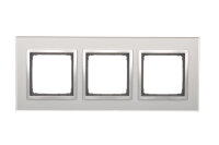 Rámeček 3 -násobný Simon 54 Nature, IP20/IP44, skleněný stříbrná mlha DRN3/71