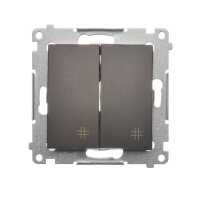 Přepínač dvojitý křížový, řazení 7, 10AX, 250V~, hnědá matná metalizované