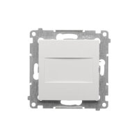 Kryt zaslepovací, (kryt s kovovým rámečkem), upevnění na drápky/šrouby, bílá