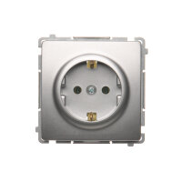 Zásuvka jednonásobná typu Schuko 16 A, 250 V, šroubové svorky,stříbrná matná