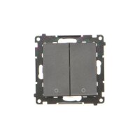 Spínač 2 násobný dvoupólový, řazení 2+2 černá matná   KONTAKT SIMON TW22A.01/149