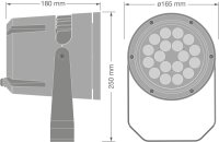 Floodlight Round 36W 830 SYM30 BK DALI LEDVANCE 4099854624742