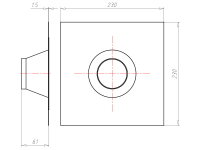 Těsnící manžeta ALU-Butyl 230x230x50mm pro vedení d75-90mm KAISER 9079-53