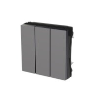 Kryt spínače ABB LEVIT M trojnásobného, ocelová/kouřová černá 3559H-A00666 69