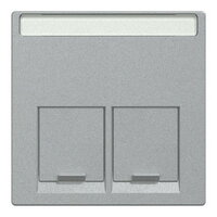 Centrální deska, Merten System M, Actassi 2xRJ45, aluminium, matný plast