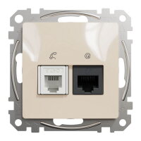 Sedna D/E Datová zásuvka RJ45 kat.6 UTP+RJ11 Béžová SCHNEIDER SDD112468