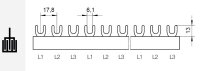 Prop. lišta G-3L-1000/10C, vidlička, 3pól., 63A, rozteč 17,8mm Eleman 1000060