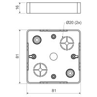 KRABICE LIŠTOVÁ, konfigurace HB, barva SUPERBÍLÁ/RAL9003 KOPOS LK 80R/1_HB