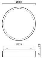 Přisazené svítidlo DELIA C1 LED-1L14C03KN62/PC22C 4000 14W IP54 OSMONT 69507