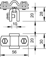 OBO 270 8-10 FT Lemová a konstrukční svorka, 8/10mm, Ocel, žárově zinkováno