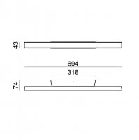 9335 - LIRA PLAF.L700 23W NERO RAGG.