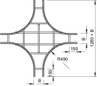 OBO LK 640 NS FS Křížení pro kabel. žebřík s příčkou NS 60x400 Ocel