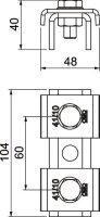 OBO SVE 41 FT Spojovací díl lišty děrovaný 100x4mm Ocel žár.zinek