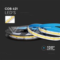 LED COB Strip Light IP20 24V 3000K 420 LEDs 10W/m V-TAC SKU212667