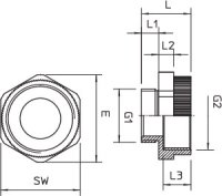 OBO 107 E M 20-25 PA Rozšíření šroubení vývodky M - M M20-M25 světle šedá