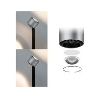 LED stojací svítidlo Aldan 15,5W černá/hliník kartáčovaný stmívatelné 797.17