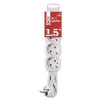 Prodlužovací kabel 1,5 m 4 zásuvky bílý PVC 1,5mm2 EMOS P0421R