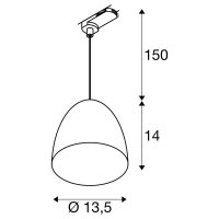 PARA CONE 14, závěsné svítidlo pro 3fázový systém, GU10, měď SLV 1008063