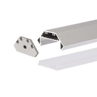 LED PROFILE J přisazený 1m eloxovaný hliník/matný akryl RENDL R14095