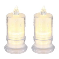 CANDLE Dekorativní lampa, čirý plast, sa