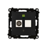 Zásuvka ekvipotenciální, 1 násobná (přístroj s krytem) černá matná