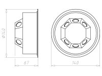 Krabice spojovací bezhal. d120mm s víkem, hl. 65mm KAISER 9073-78