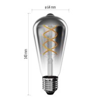 LED žárovka DECO SMOKED ST64, E27, 4,5 W (19 W), 180 lm, flame EMOS Z57311