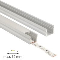 Přisazený hliníkový profil PS, 17x15 mm, mléčný difuzor, komplet, 2 m