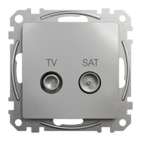 Sedna D/E TV SAT zásuvka průběžná 7dB, Aluminium SCHNEIDER SDD113474S