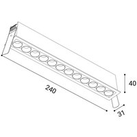 Zápustné svítidlo RIVA MINI 12, W 20W 2700K/3000K/4000K UGR bílá LED2 2560371