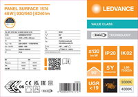 LED panel SURFACE DALI 1574 48W 93040 U19 LEDVANCE 4099854731747