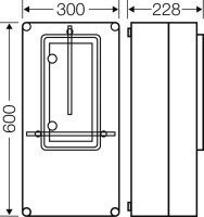 Elektroměrová skříň Mi, 300x600x228mm, s Klappfenster, IP54 HENSEL MI 2413